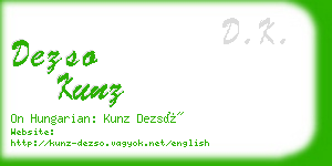 dezso kunz business card